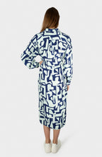 Bell Blue Abstract Print Shirt Dress