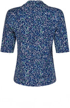 Bell Blue Intricate Print V Neck Top