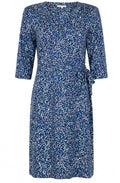 Bell Blue Jersey Wrap Effect Dress