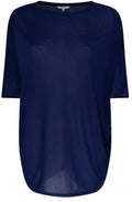 Bell Blue Oversized Bat Sleeve Top