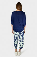 Bell Blue Oversized Bat Sleeve Top