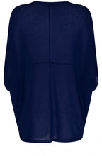 Bell Blue Oversized Bat Sleeve Top