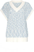 Bell Blue Ribbed Knit Pullover