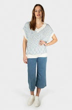 Bell Blue Ribbed Knit Pullover