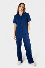 Bell Blue Short Sleeved Muslin Blouse
