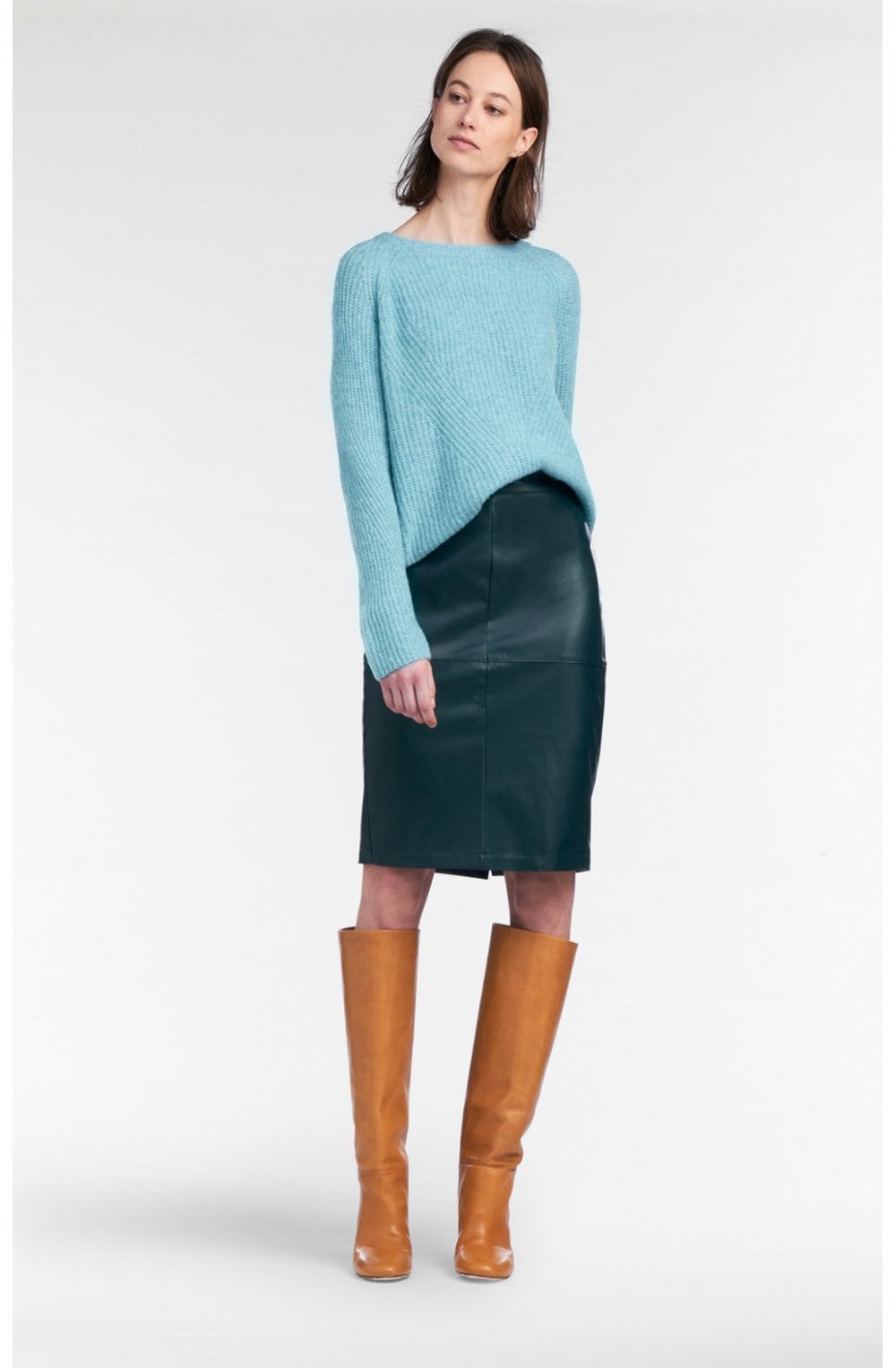 Black Faux Leather Skirt