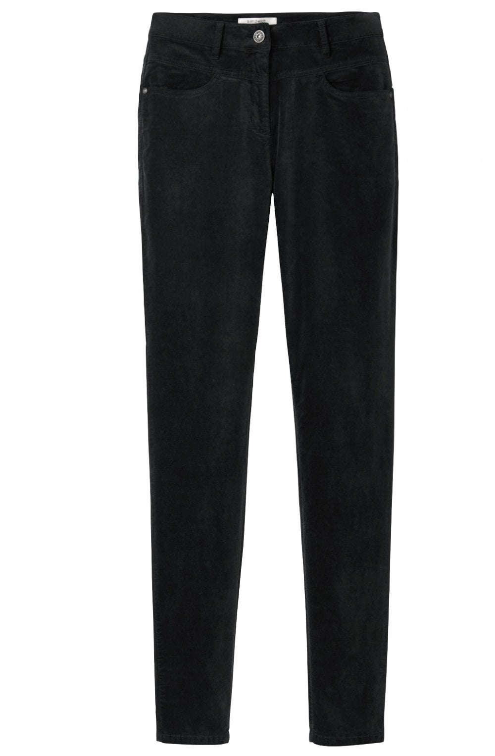 Black Fine Velvet Trousers