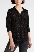 Black & Gold Fleck Button Down Blouse