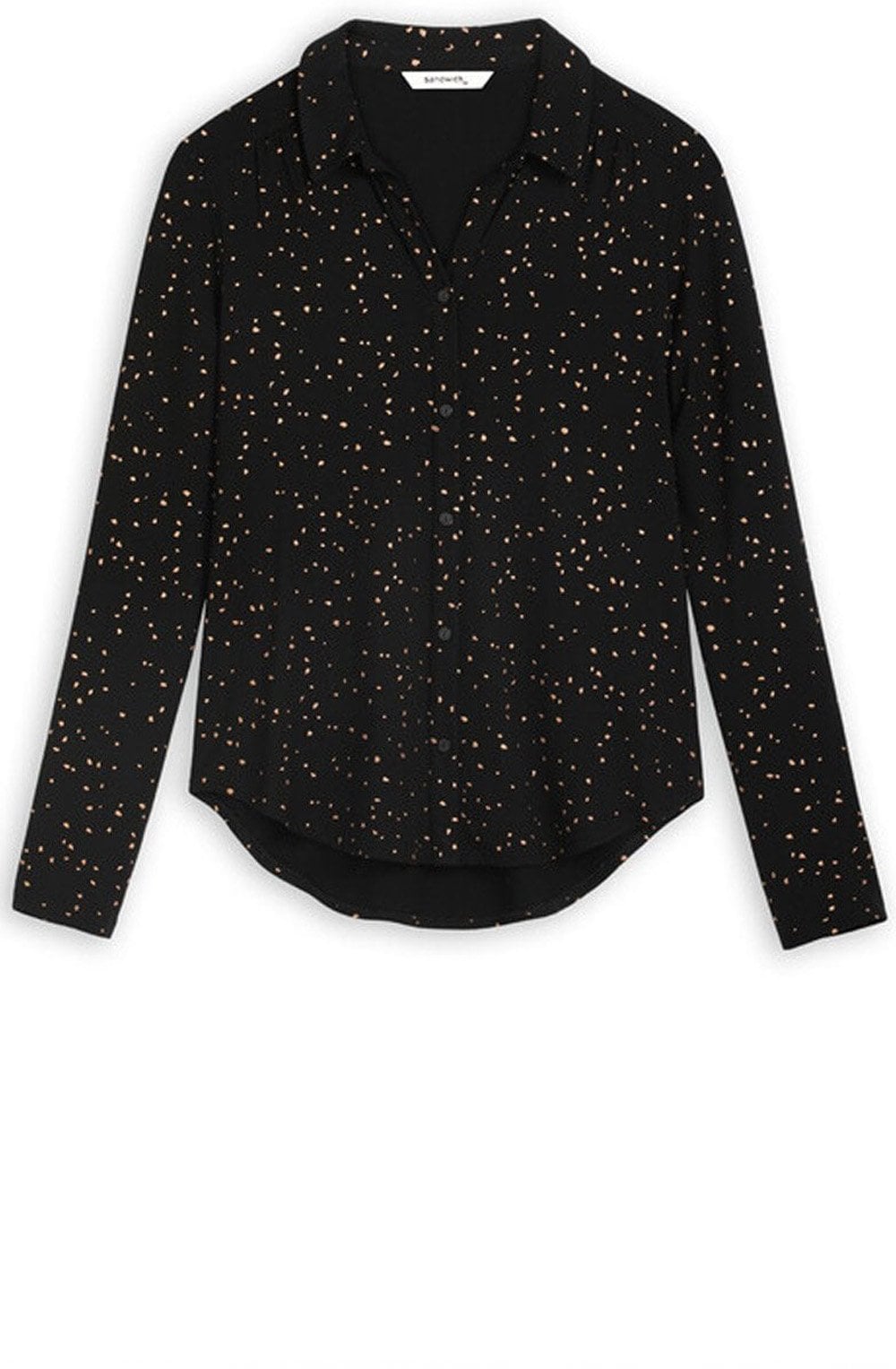 Black & Gold Fleck Button Down Blouse