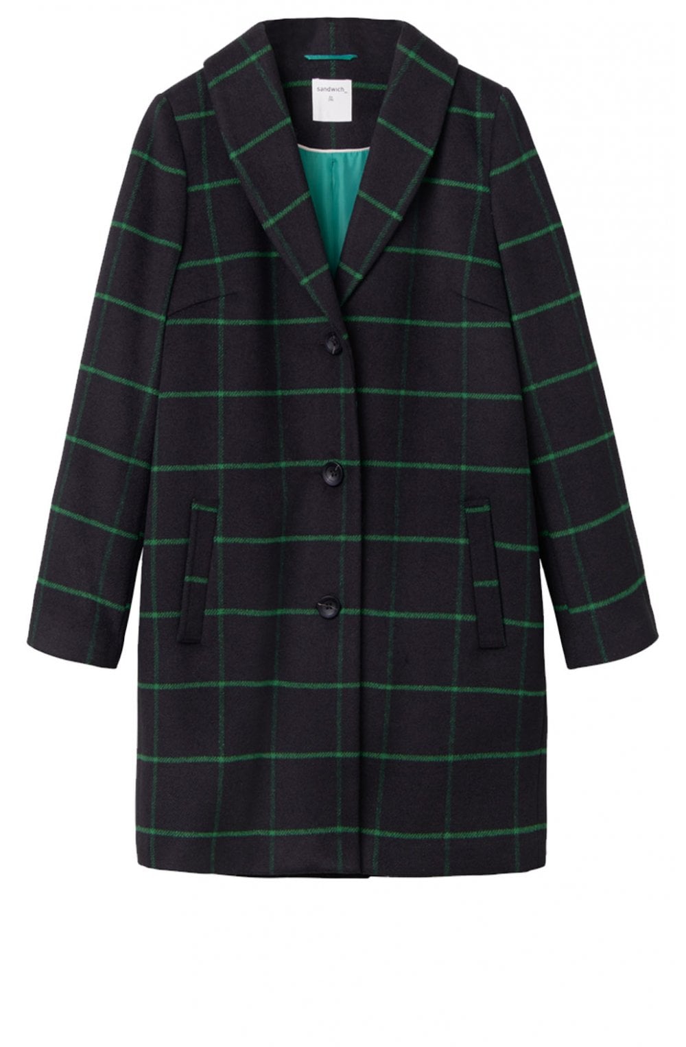 Black & Green Check Coat