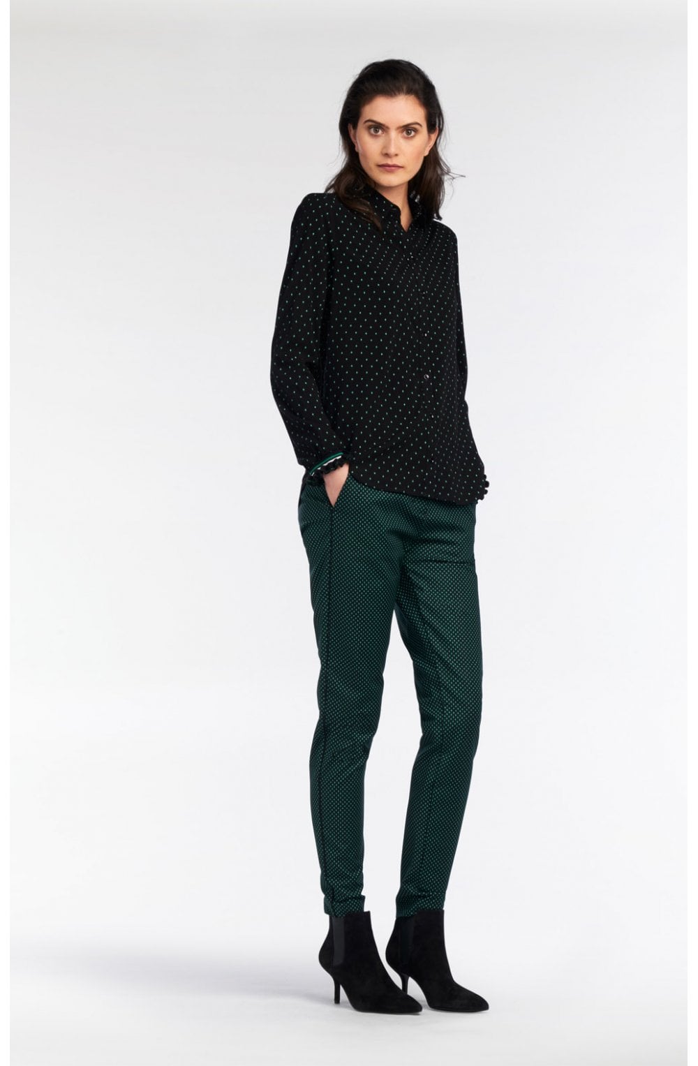 Black & Green Patterned Shirt