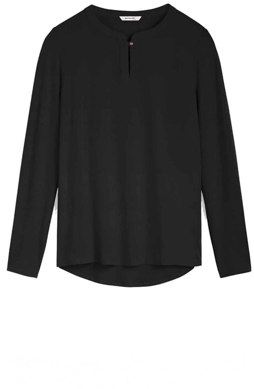 Black Long Sleeve Keyhole Top