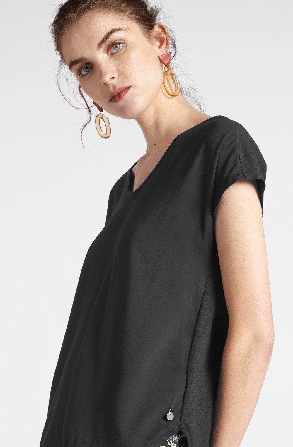 Black Silky Front Top