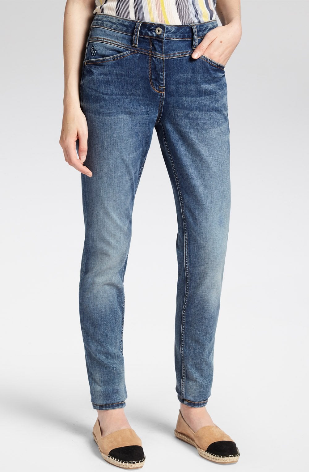 Blue Denim Slim Leg Jeans