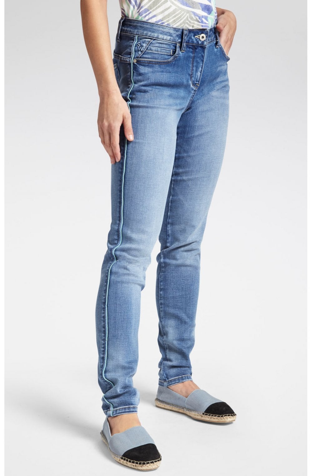Blue Denim Slim Leg Jeans
