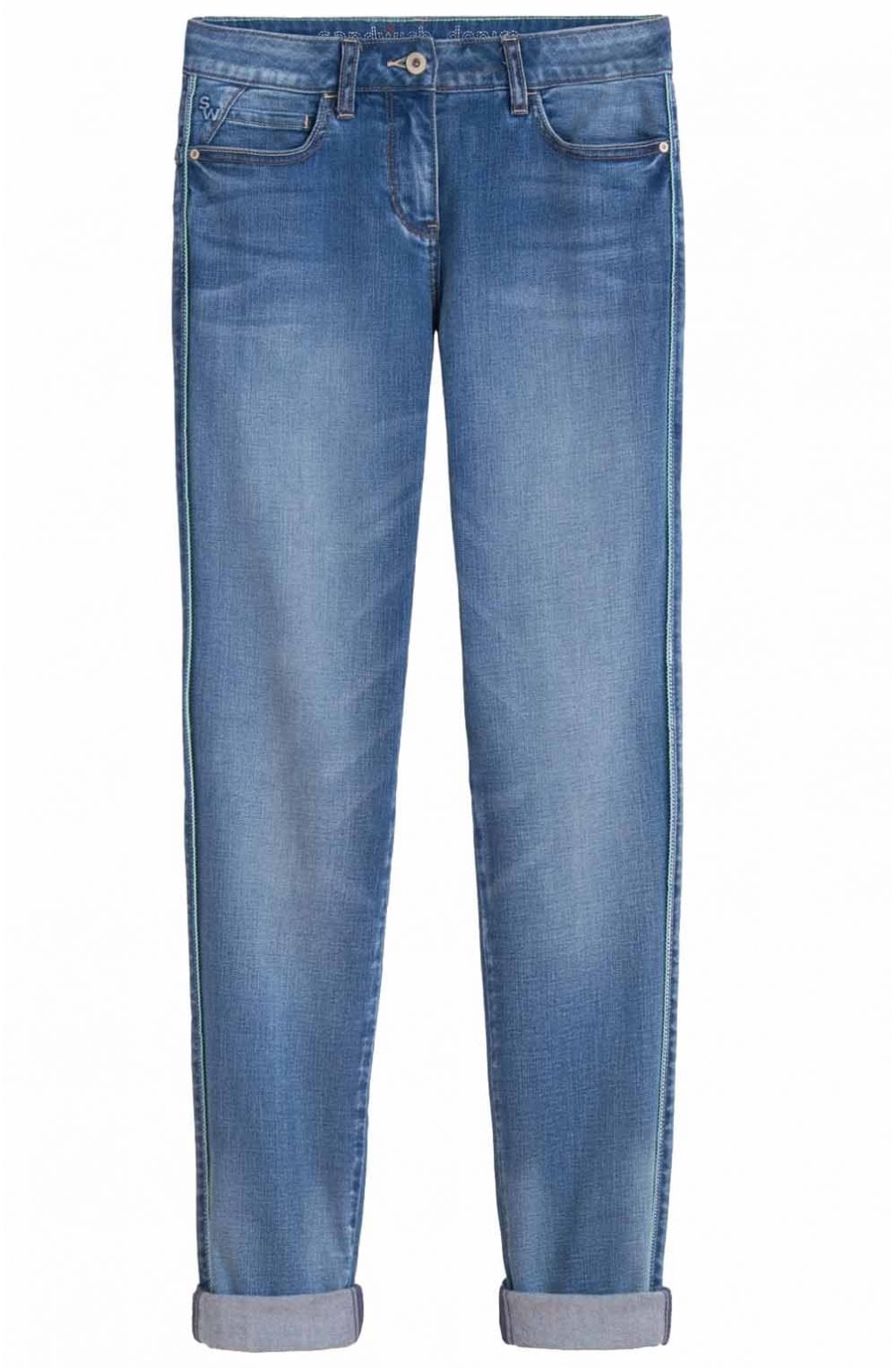 Blue Denim Slim Leg Jeans