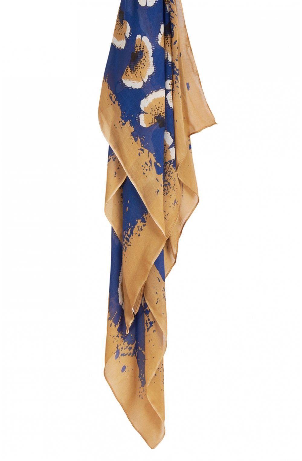 Blue Floral Print Scarf