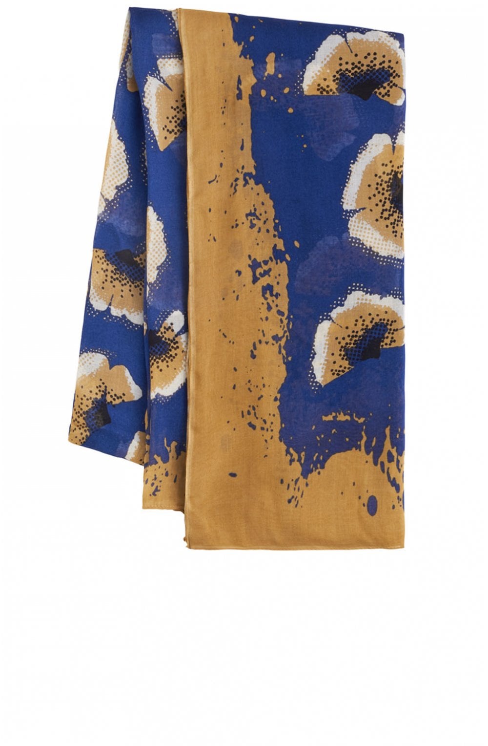 Blue Floral Print Scarf