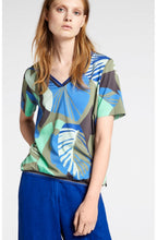 Blue & Green Bold Print Blouse