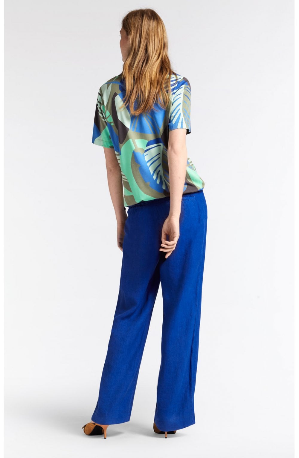 Blue & Green Bold Print Blouse