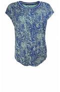 Blue & Green Patterned T Shirt