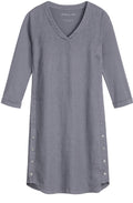 Blue Grey Linen Shift Dress