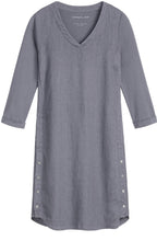 Blue Grey Linen Shift Dress