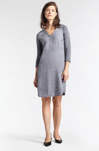 Blue Grey Linen Shift Dress