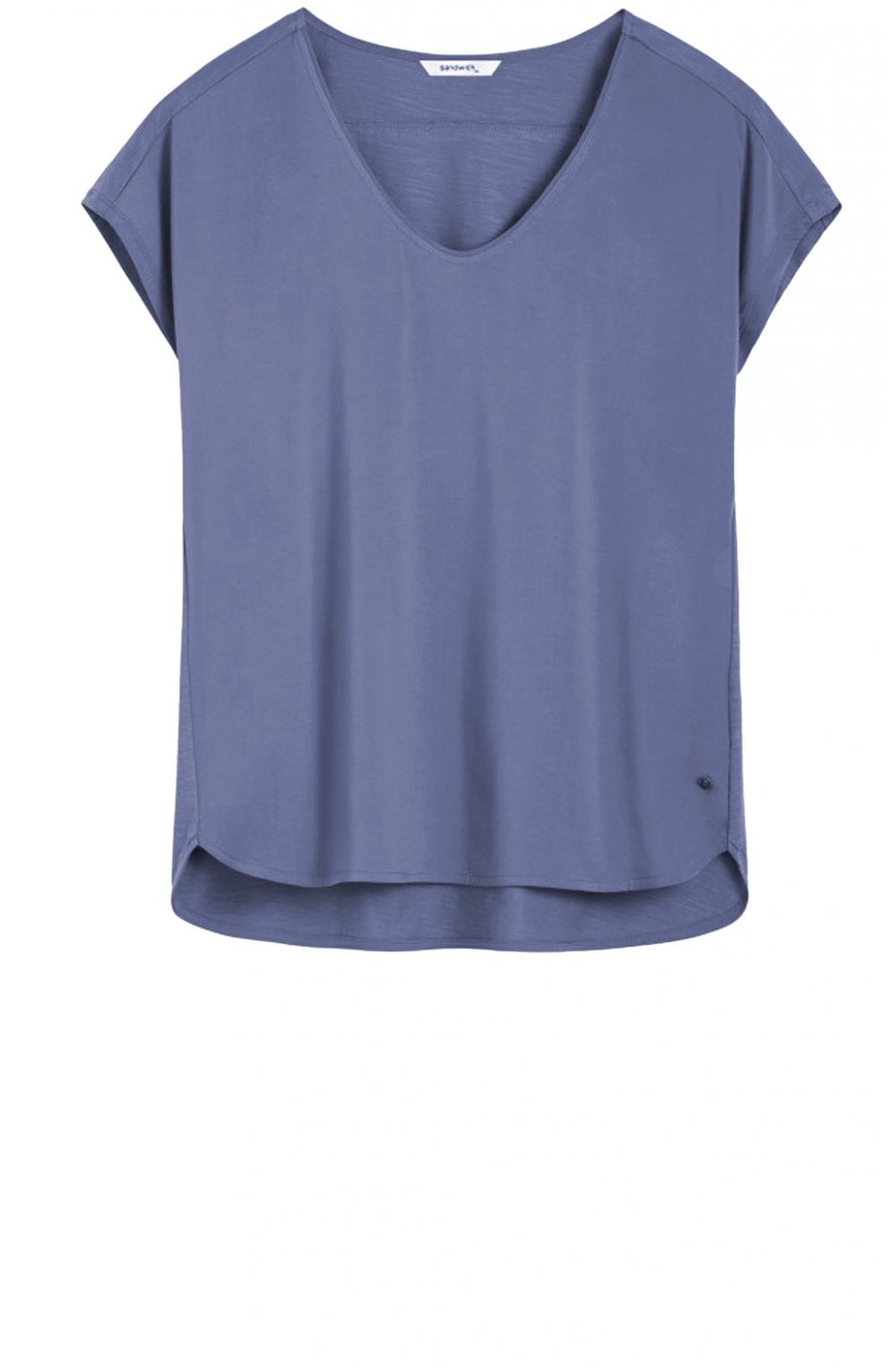 Blue Grey Silky Front Top
