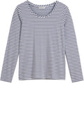 Blue Grey Striped Top