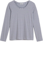 Blue Grey Striped Top