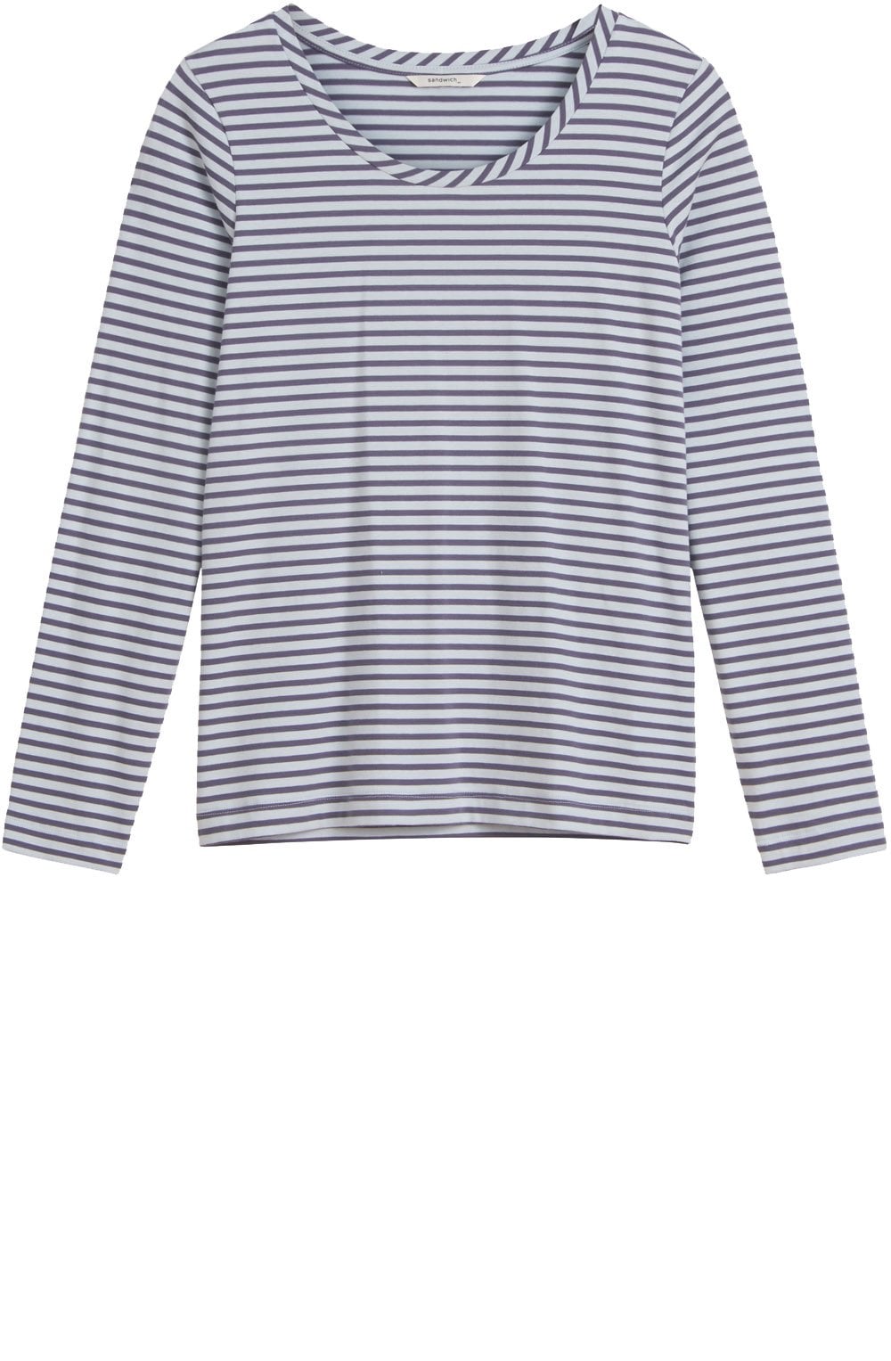 Blue Grey Striped Top