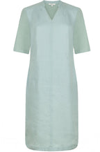 Blue Haze Linen and Contrast Jersey Dress