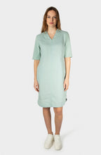 Blue Haze Linen and Contrast Jersey Dress