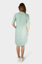 Blue Haze Linen and Contrast Jersey Dress