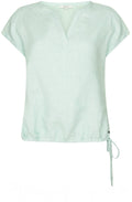 Blue Haze Tie Detail Linen Top