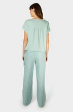 Blue Haze Tie Detail Linen Top