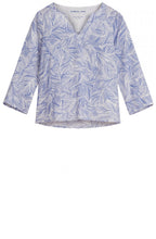 Blue Leaf Patterned Blouse