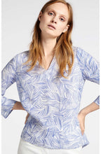 Blue Leaf Patterned Blouse