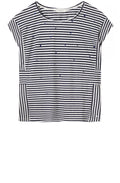 Blue & Off White Striped Top