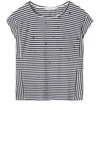 Blue & Off White Striped Top