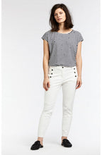 Blue & Off White Striped Top