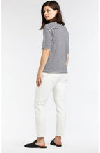 Blue & Off White Striped Top