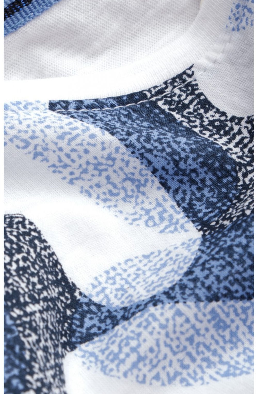 Blue Patterned Front T Shirt