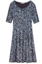 Blue Patterned Jersey Dress