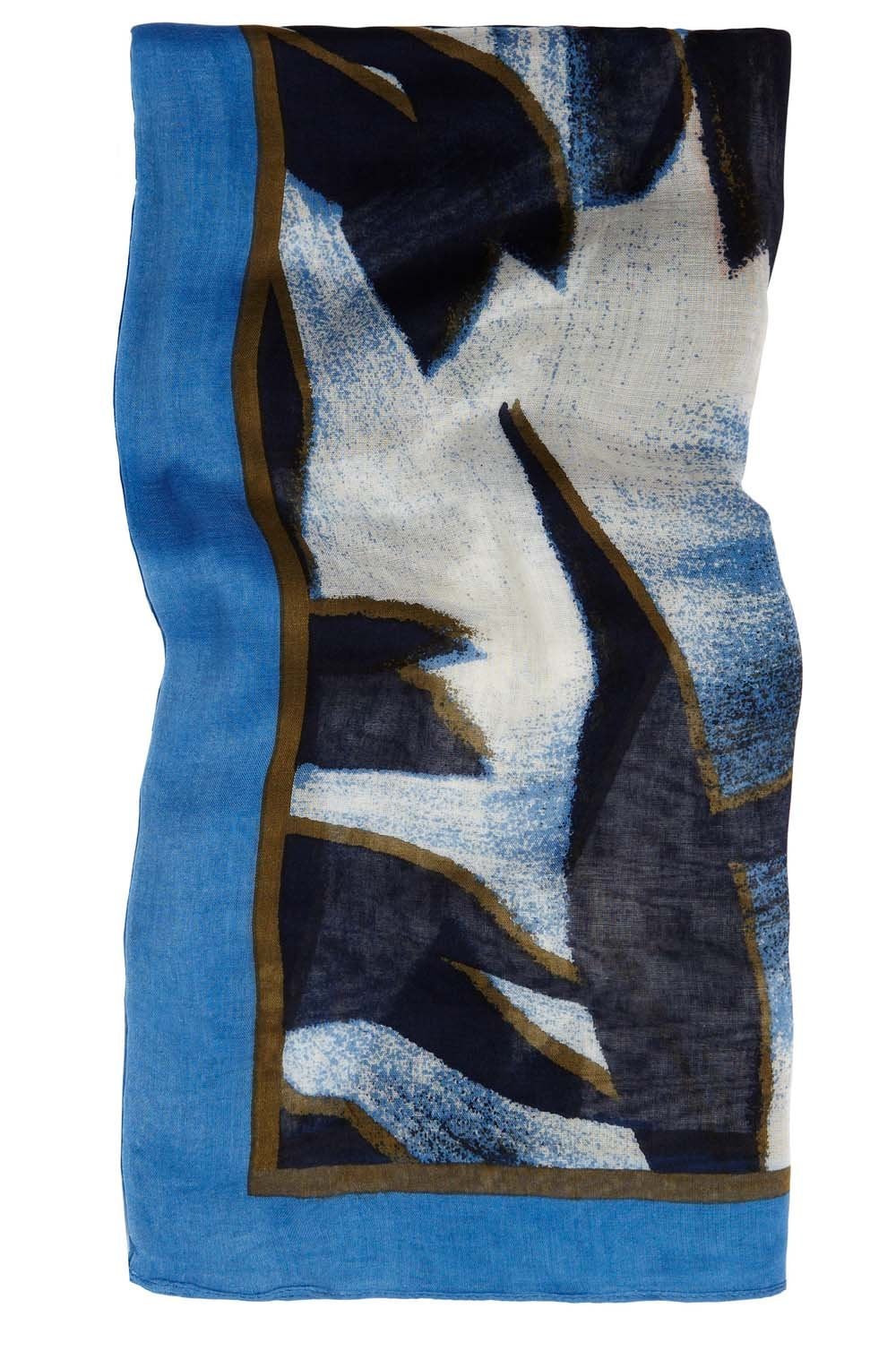 Blue Patterned Scarf