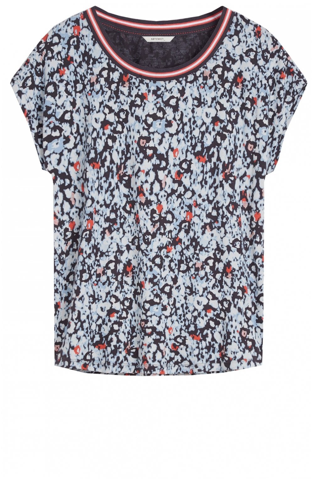 Blue Patterned T Shirt