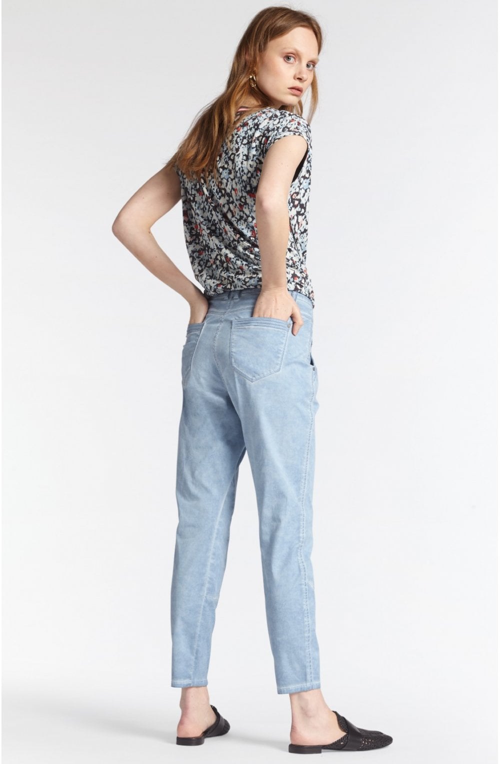 Blue Patterned T Shirt