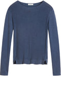 Blue Ribbed Knit Jumper