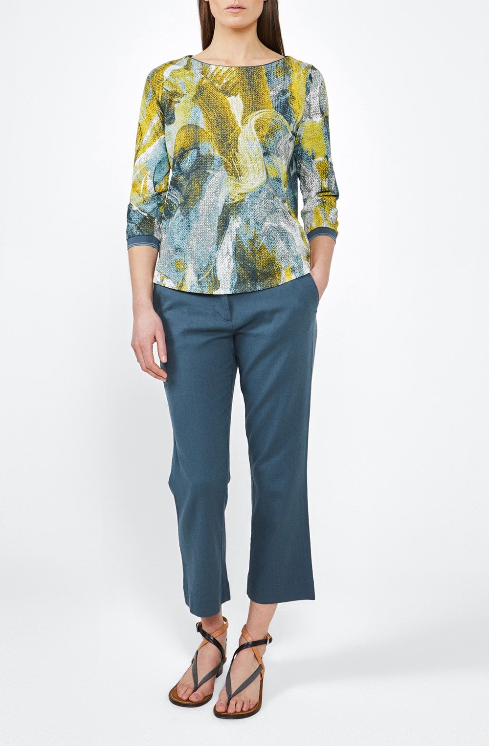 Blue Shadow Patterned Top